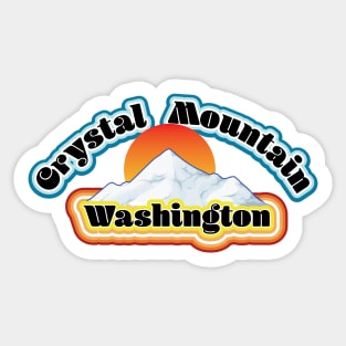 Crystal Mountain Washington Retro Sunset Sticker